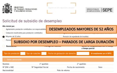 Mayores de 52 años y subsidio por desempleo
