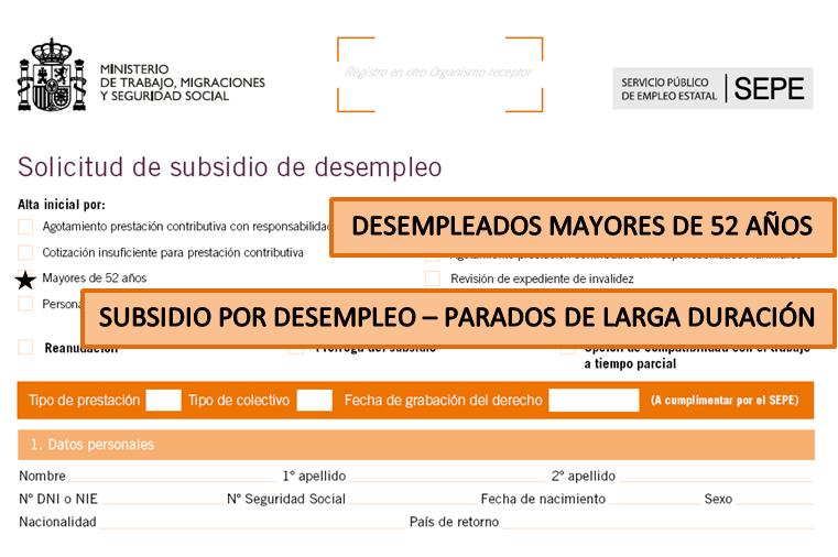 Mayores de 52 años y subsidio por desempleo